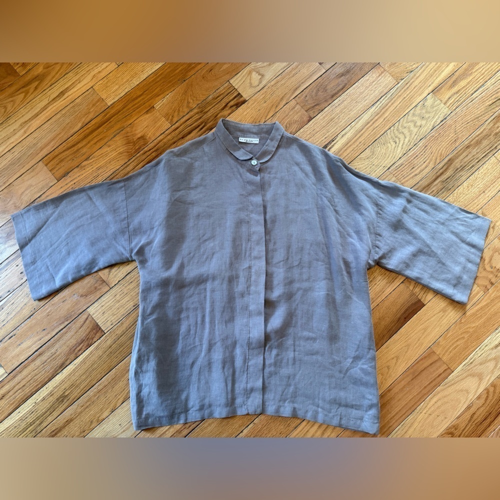 Bryn Walker Tunic Top Shirt Blouse Womens Size XL Oversize Boxy Lagenlook Linen - Picture 3 of 12